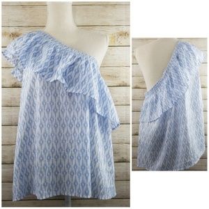 Vince Camuto Blue One Shoulder Top XL